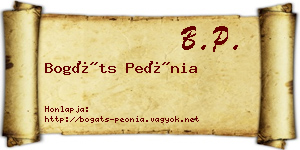 Bogáts Peónia névjegykártya